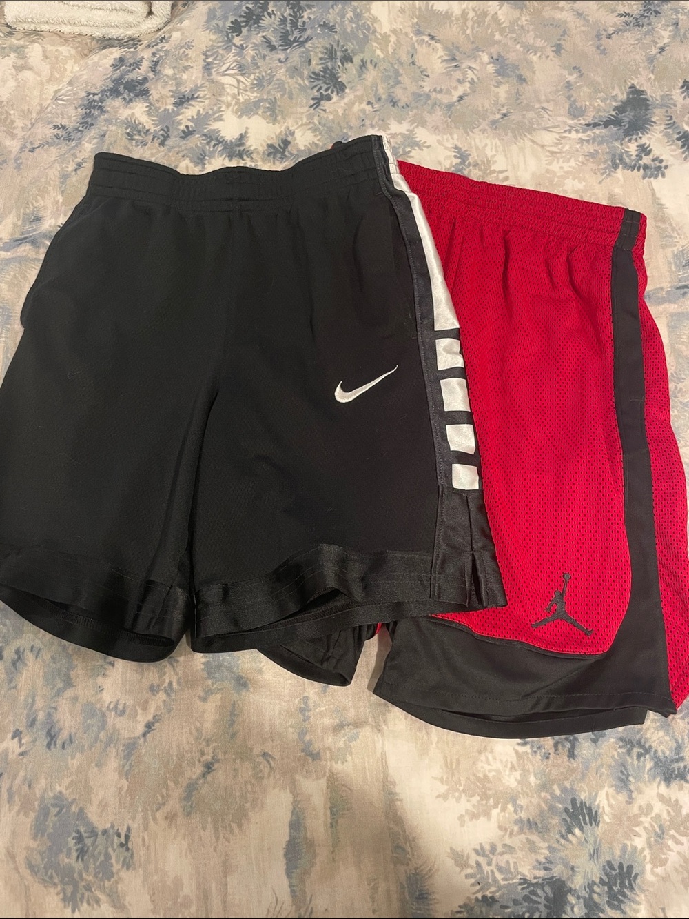 Nike Black and Red Kids Athletic Shorts Set